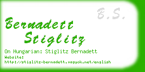 bernadett stiglitz business card